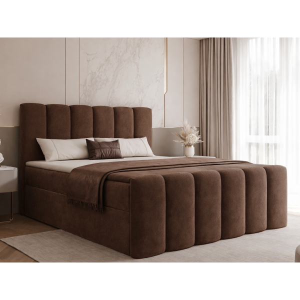 ŁÓŻKO TAPICEROWANE KONTYNETALNE PURO 140X200 Z PRZESZYCIAMI WYBÓR TKANIN - W ARANŻACJI